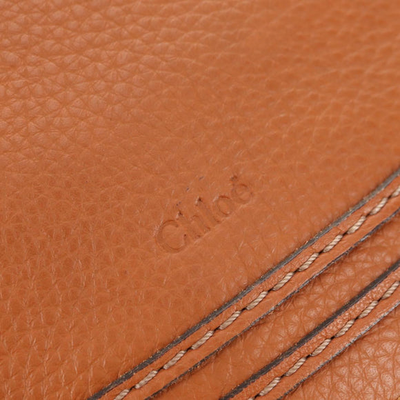 Chloe Marcie Hand Bag Leather 2way Brown Gold Auth 165276V