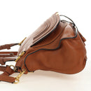 Chloe Marcie Hand Bag Leather 2way Brown Gold Auth 165276V-3