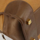LOEWE Amazona 40 Hand Bag Leather Beige Gold Auth 165278-14