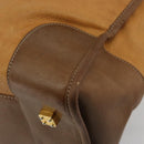 LOEWE Amazona 40 Hand Bag Leather Beige Gold Auth 165278-15