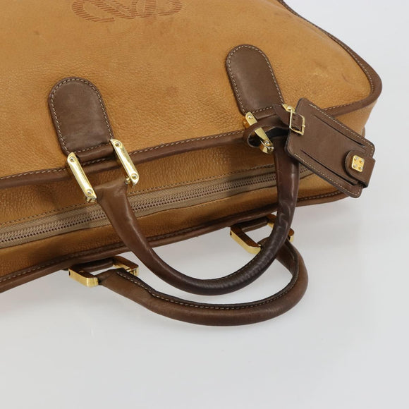 LOEWE Amazona 40 Hand Bag Leather Beige Gold Auth 165278
