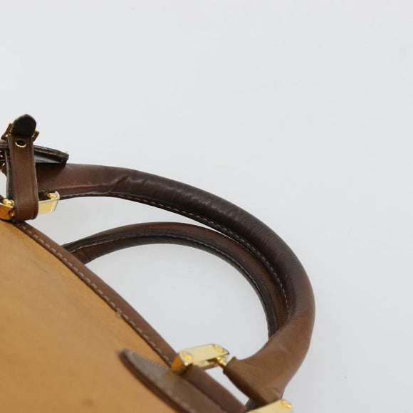 LOEWE Amazona 40 Hand Bag Leather Beige Gold Auth 165278