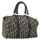 Christian Dior Trotter Canvas Hand Bag Navy Silver Auth 165279-1