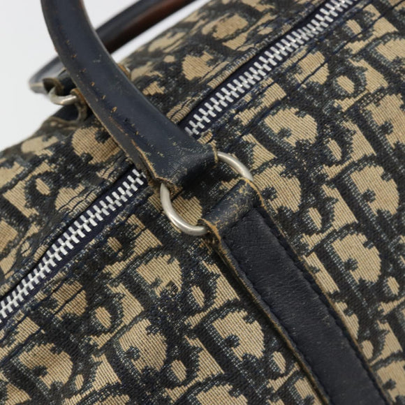 Christian Dior Trotter Canvas Hand Bag Navy Silver Auth 165279