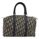 Christian Dior Trotter Canvas Hand Bag Navy Silver Auth 165279-3