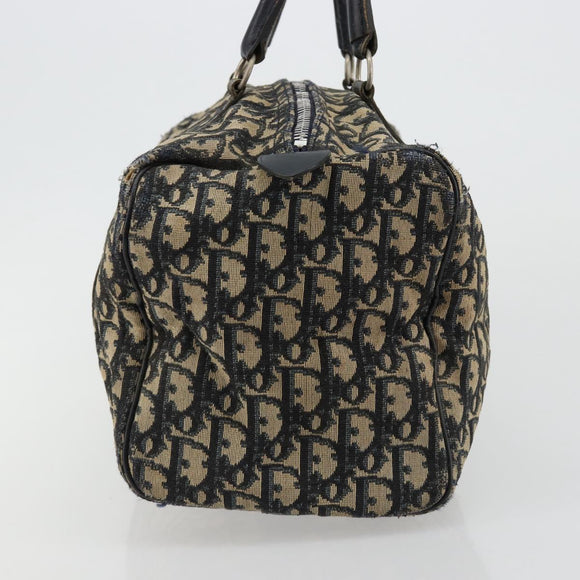 Christian Dior Trotter Canvas Hand Bag Navy Silver Auth 165279
