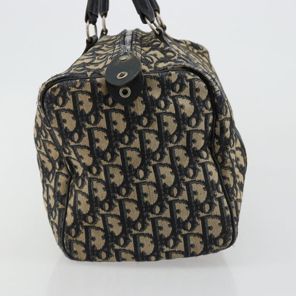 Christian Dior Trotter Canvas Hand Bag Navy Silver Auth 165279