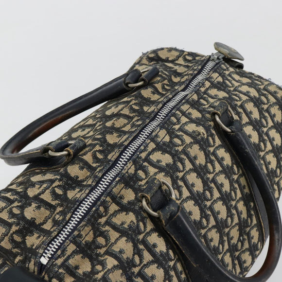 Christian Dior Trotter Canvas Hand Bag Navy Silver Auth 165279