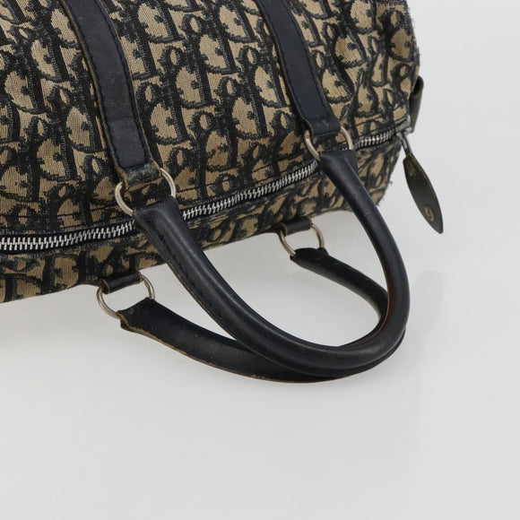 Christian Dior Trotter Canvas Hand Bag Navy Silver Auth 165279