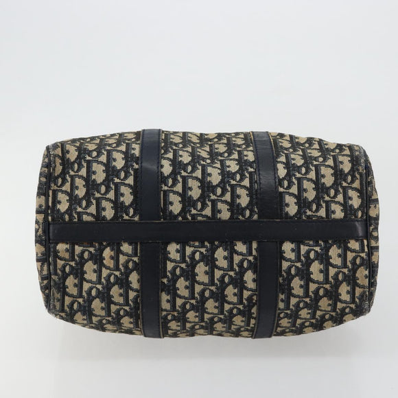 Christian Dior Trotter Canvas Hand Bag Navy Silver Auth 165279