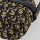 Christian Dior Trotter Canvas Shoulder Bag Navy Gold Auth 165280-12