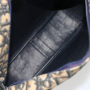 Christian Dior Trotter Canvas Shoulder Bag Navy Gold Auth 165280-17