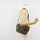 Christian Dior Trotter Canvas Shoulder Bag Navy Gold Auth 165280-20