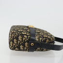 Christian Dior Trotter Canvas Shoulder Bag Navy Gold Auth 165280-4