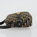 Christian Dior Trotter Canvas Shoulder Bag Navy Gold Auth 165280-5