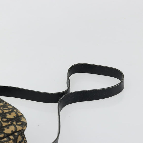 Christian Dior Trotter Canvas Shoulder Bag Navy Gold Auth 165280