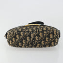 Christian Dior Trotter Canvas Shoulder Bag Navy Gold Auth 165280-9