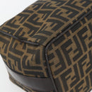 FENDI Zucca Canvas Vanity Hand Bag Black Brown Auth 165292-15