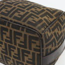 FENDI Zucca Canvas Vanity Hand Bag Black Brown Auth 165292-16