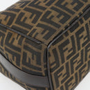 FENDI Zucca Canvas Vanity Hand Bag Black Brown Auth 165292-17