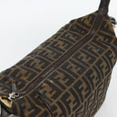 FENDI Zucca Canvas Vanity Hand Bag Black Brown Auth 165292-8