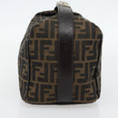 FENDI Zucca Canvas Vanity Hand Bag Black Brown Auth 165292-3