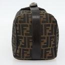 FENDI Zucca Canvas Vanity Hand Bag Black Brown Auth 165292-4