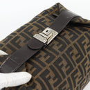 FENDI Zucca Canvas Vanity Hand Bag Black Brown Auth 165292-6