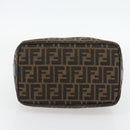 FENDI Zucca Canvas Vanity Hand Bag Black Brown Auth 165292-5