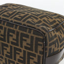 FENDI Zucca Canvas Vanity Hand Bag Black Brown Auth 165292-7