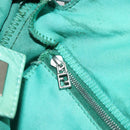 FENDI Mamma Baguette Schoudertas Nylon Turkoois Blauw Zilver Authentiek 165293-24
