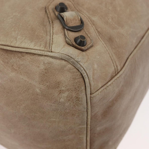 BALENCIAGA The City Hand Bag Leather 2way Beige 235216 Auth 165294A