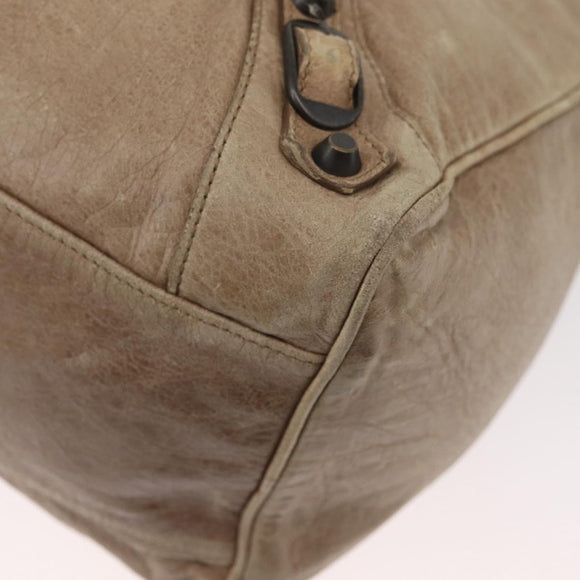 BALENCIAGA The City Hand Bag Leather 2way Beige 235216 Auth 165294A