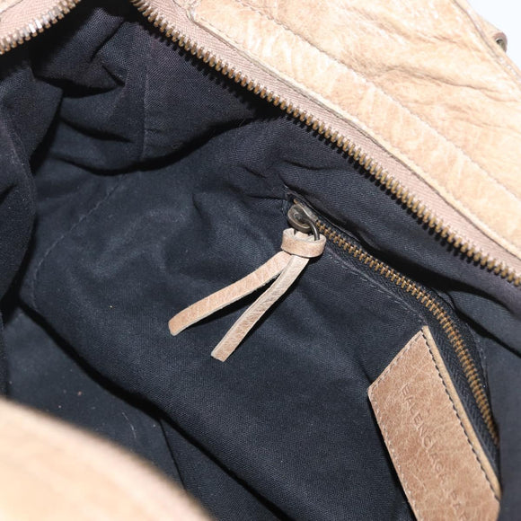 BALENCIAGA The City Hand Bag Leather 2way Beige 235216 Auth 165294A