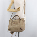 BALENCIAGA The City Hand Bag Leather 2way Beige 235216 Auth 165294A-28