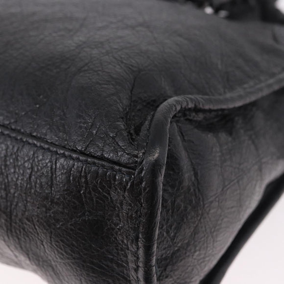 BALENCIAGA Classic Mini City Hand Bag Leather 2way Black 115748 Auth 165295SAM