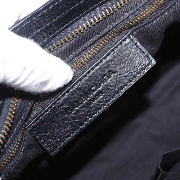BALENCIAGA Classic Mini City Hand Bag Leather 2way Black 115748 Auth 165295SAM