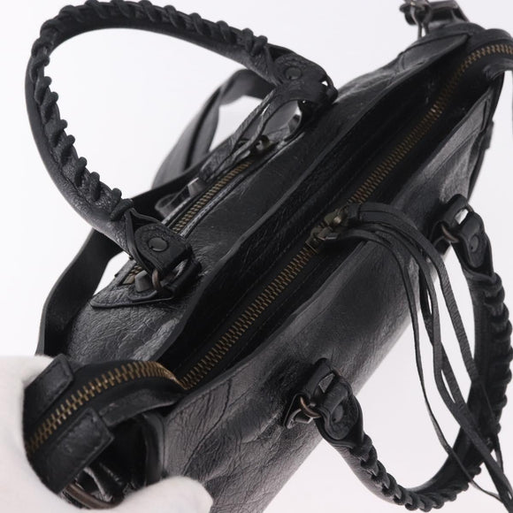 BALENCIAGA Classic Mini City Hand Bag Leather 2way Black 115748 Auth 165295SAM