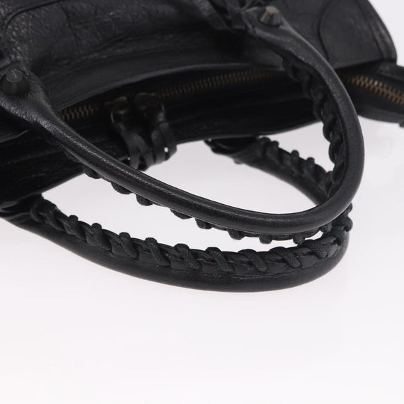 BALENCIAGA Classic Mini City Hand Bag Leather 2way Black 115748 Auth 165295SAM