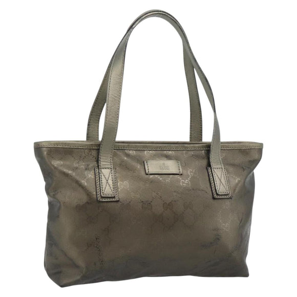 GUCCI GG Implementatie Tote Bag PVC Goud 211138 Auth 165296