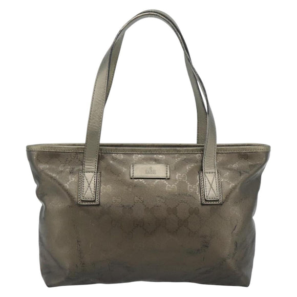 GUCCI GG Implementatie Tote Bag PVC Goud 211138 Auth 165296