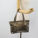 GUCCI GG Implementatie Tote Bag PVC Goud 211138 Auth 165296-22