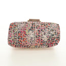 FENDI Zucchino Canvas Mamma Baguette Shoulder Bag Pink Gold Auth 165298SAV-5