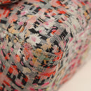 FENDI Zucchino Canvas Mamma Baguette Shoulder Bag Pink Gold Auth 165298SAV-15