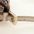 FENDI Zucchino Canvas Mamma Baguette Shoulder Bag Pink Gold Auth 165298SAV-8