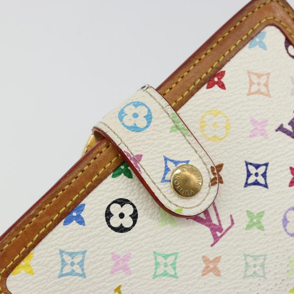 LOUIS VUITTON Multicolor Portefeuille Viennois Wallet White M92987 Auth 165302