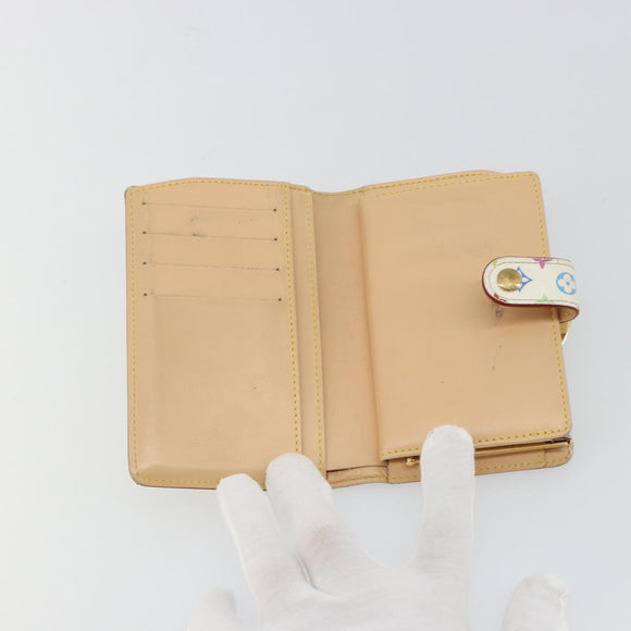 LOUIS VUITTON Multicolor Portefeuille Viennois Wallet White M92987 Auth 165302