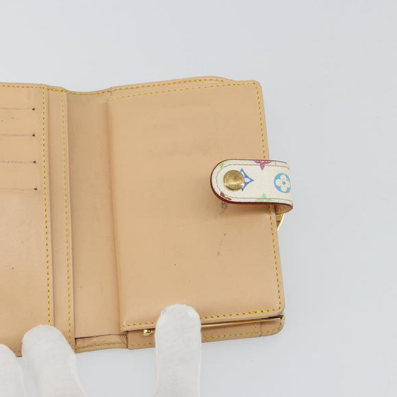LOUIS VUITTON Multicolor Portefeuille Viennois Wallet White M92987 Auth 165302