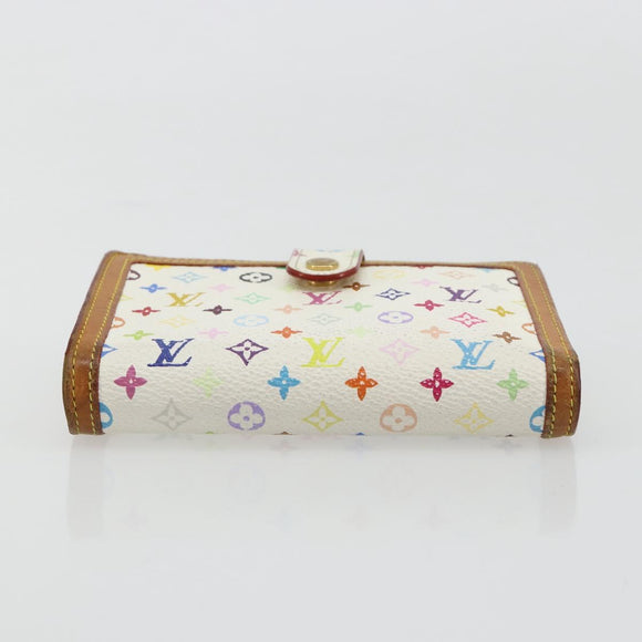 LOUIS VUITTON Multicolor Portefeuille Viennois Wallet White M92987 Auth 165302