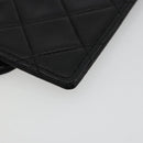 CHANEL Matelasse Pouch Lamb Skin Black Gold CC Auth 165304A-16